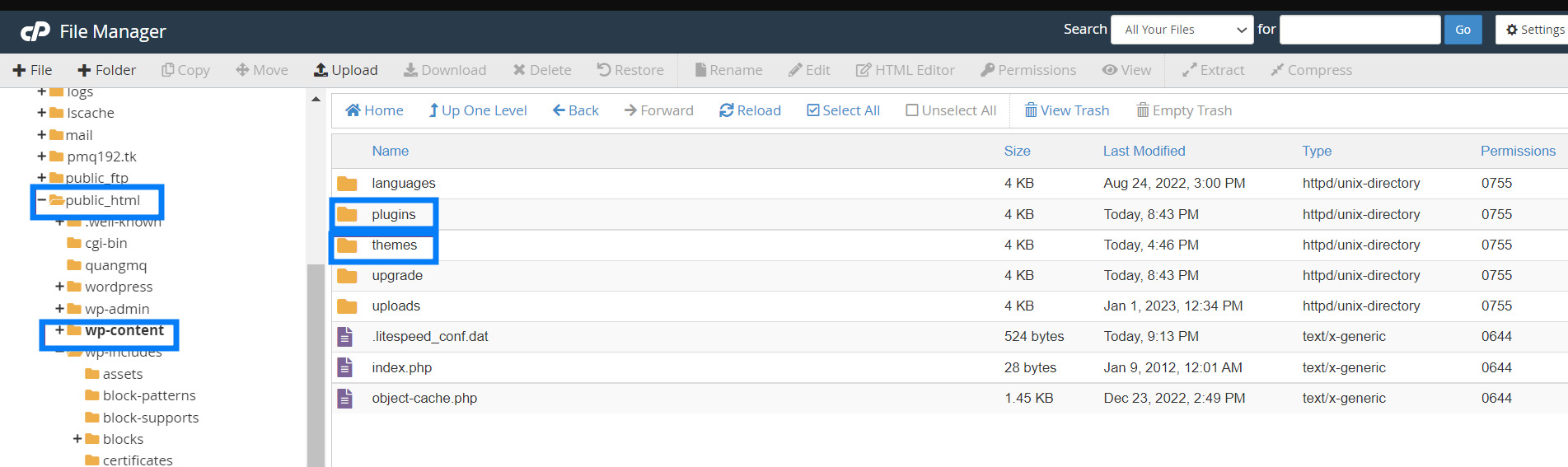 Vào FTP hoặc File Manager để vô hiệu hoá plugin và theme