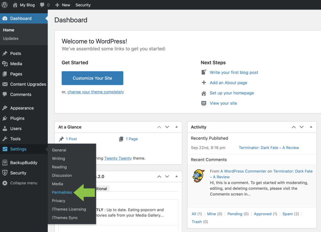 Cài đặt lại permalink và cập nhật file .htaccess