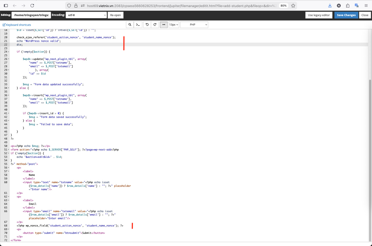 Check_ajax_referer để xác minh nonce