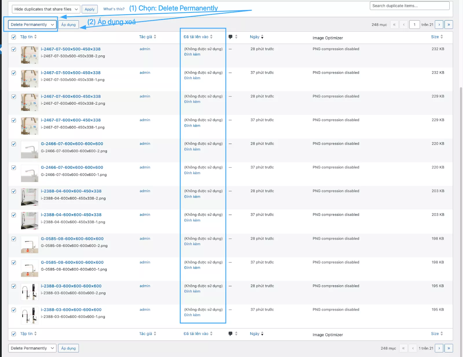 3 cách xóa hình ảnh không sử dụng trong WordPress chi tiết nhất 49 Xóa các phần media không sử dụng
