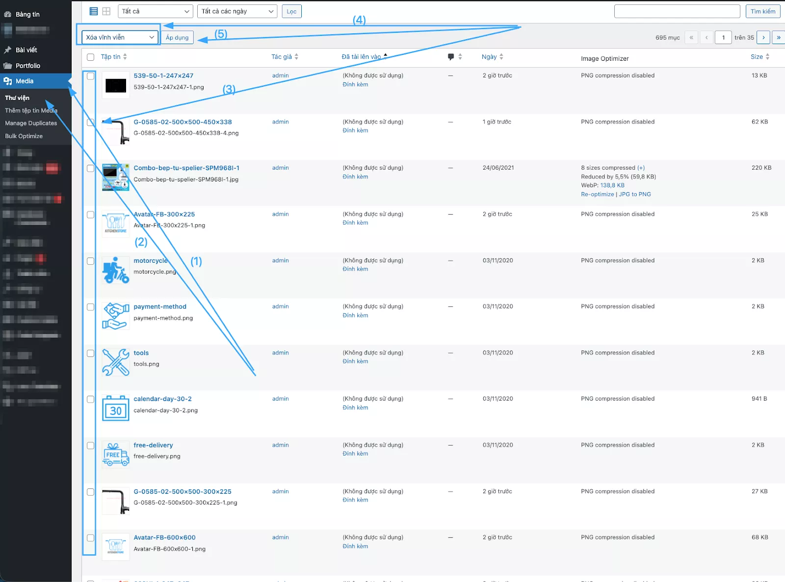 3 cách xóa hình ảnh không sử dụng trong WordPress chi tiết nhất 51 Xóa media bằng phương pháp thủ công