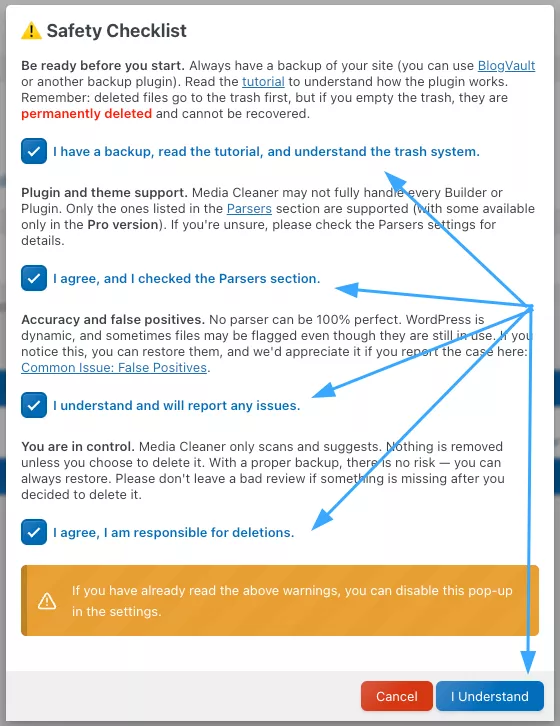 3 cách xóa hình ảnh không sử dụng trong WordPress chi tiết nhất 38 Xác nhận thông tin trước khi scan