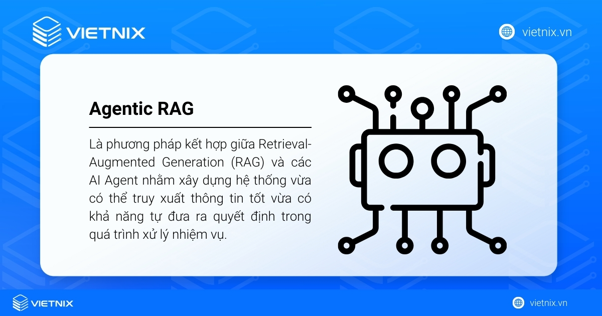 Agentic RAG là gì? Cách thức hoạt động của Agentic RAG 15 Agentic RAG là sự kết hợp giữa mô hình RAG và các AI Agent.