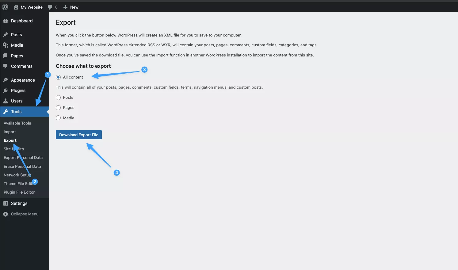 Xuất file XML từ website nguồn