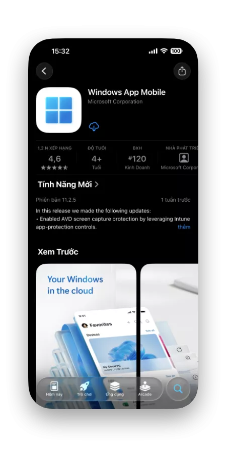 Tải ứng dụng Windows App Mobile