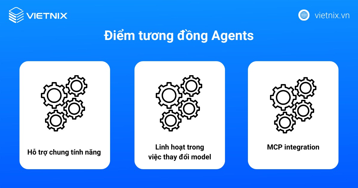 Điểm tương đồng Agents của hai mô hình