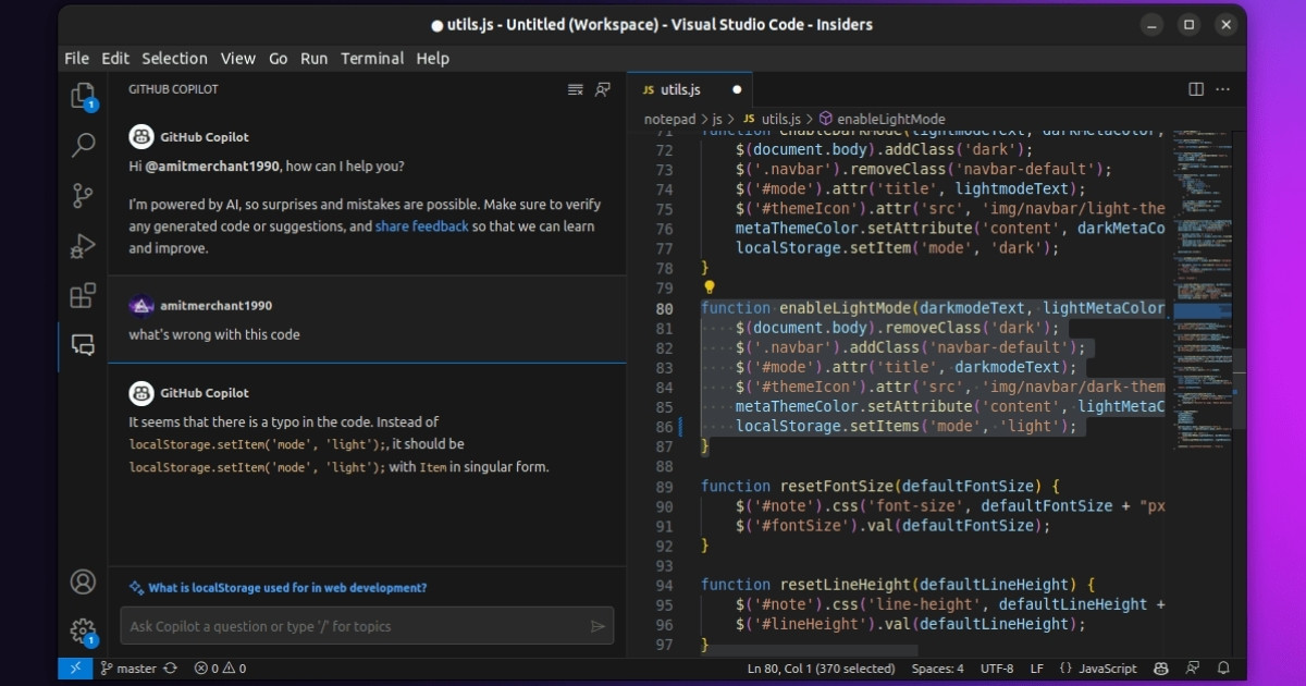 Copilot tập trung vào cấp độ file với gợi ý chunks nhỏ gọn