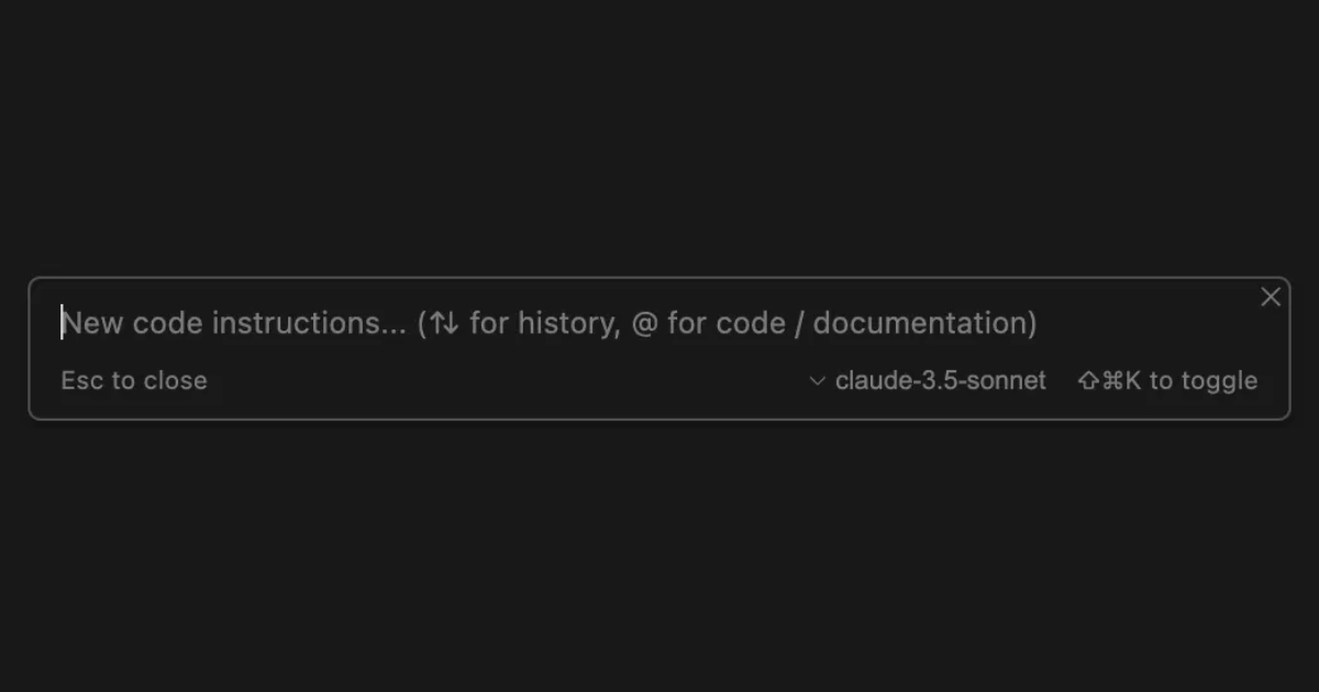 Bạn nhấn Cmd + K trên Mac hoặc Ctrl + K trên Windows để mở trình tạo code
