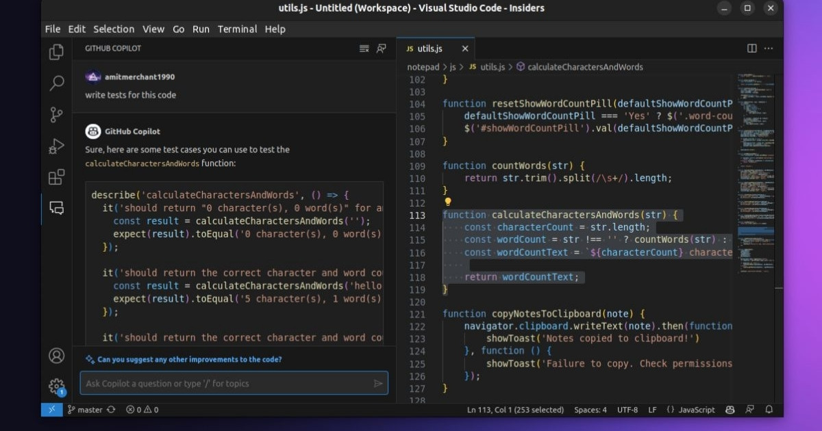 GitHub Copilot giúp đề xuất đoạn code phù hợp với logic và yêu cầu