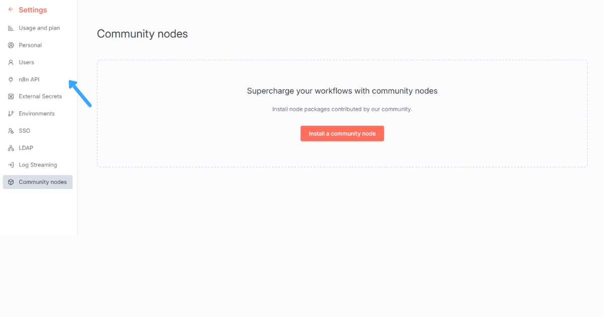 Cách kết nối n8n với Zalo để tự động hóa các quy trình làm việc chi tiết 31 Bạn quay lại mục Settings, chọn n8n API
