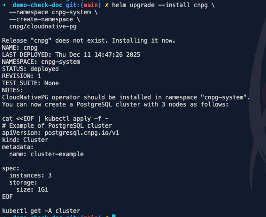 Cài đặt CloudNativePG Operator vào cluster