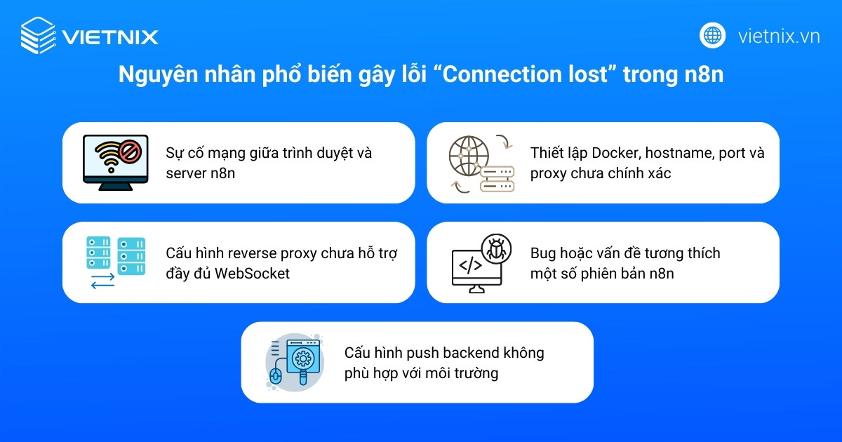 Nguyên nhân phổ biến gây lỗi Connection lost trong n8n