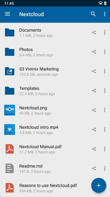 Nextcloud là gì? Cách cài đặt và sử dụng đơn giản, nhanh chóng 36 Giao diện chính Nextcloud trên Android