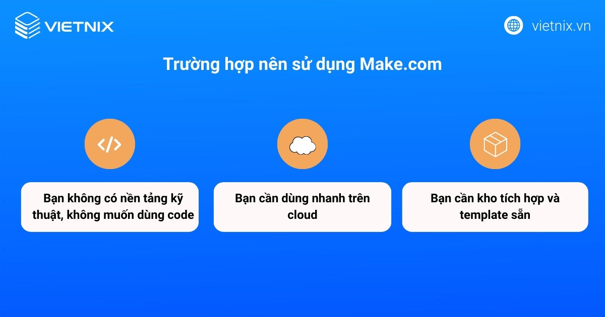 So sánh n8n và Make.com: Nên chọn công cụ nào phù hợp? 47 Make.com phù hợp để triển khai nhanh và không dùng đến code