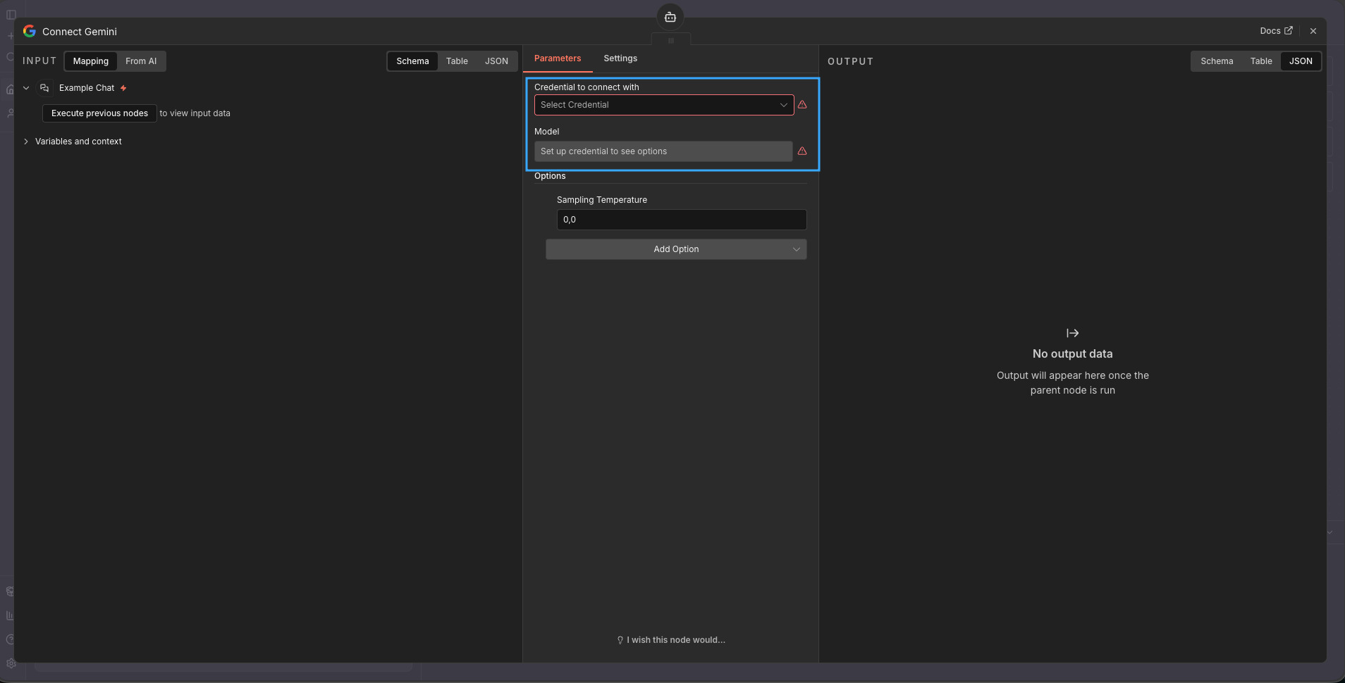 Kết nối tài khoản ứng dụng trong template