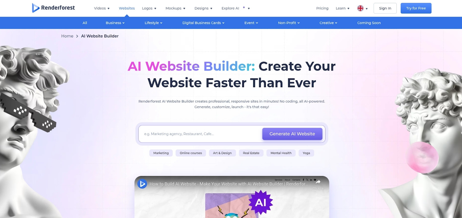 Top 10 AI thiết kế website hiệu quả, miễn phí năm 2026 24 Công cụ xây dựng website bằng AI - Renderforest