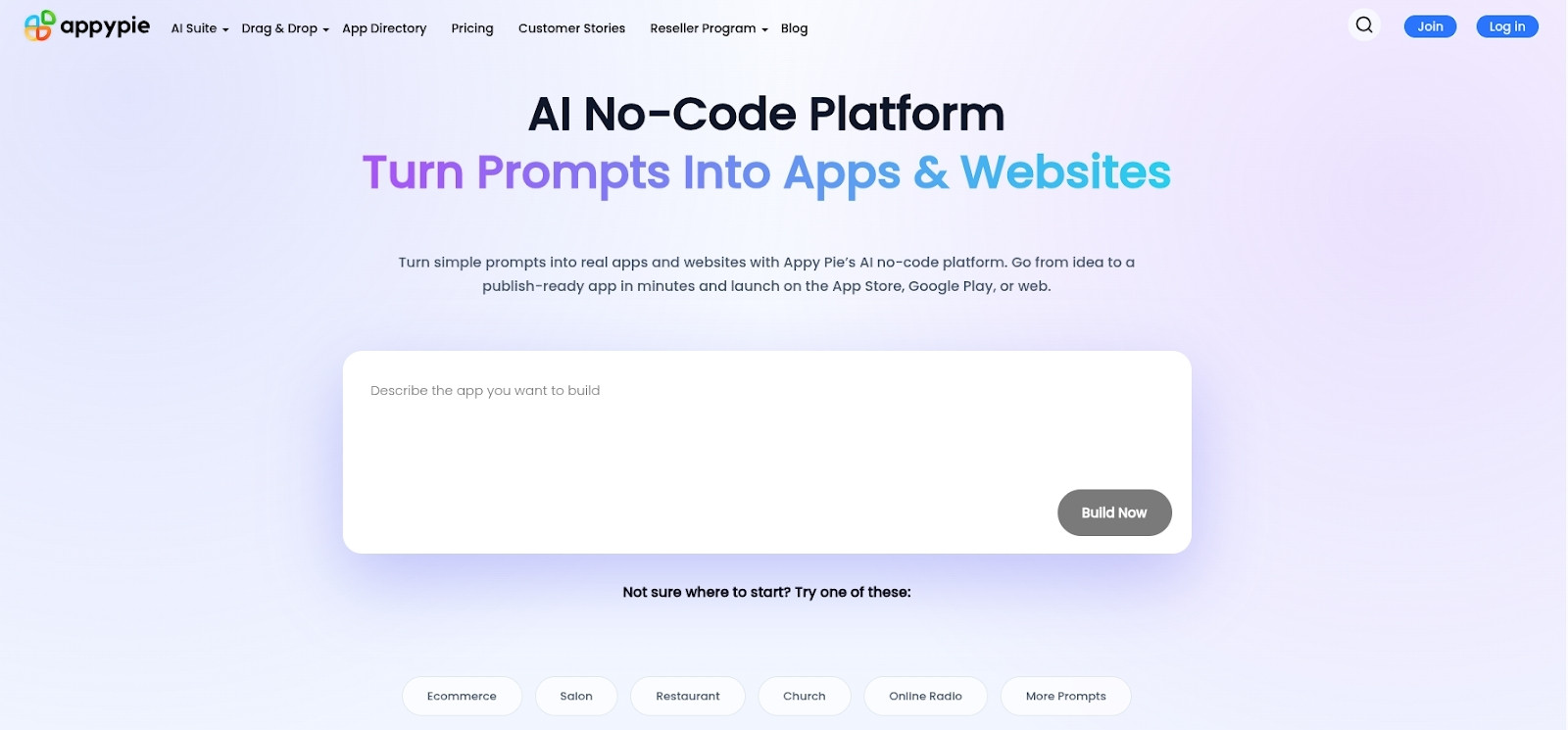 Top 10 AI thiết kế website hiệu quả, miễn phí năm 2026 20 AppyPie ra mắt năm 2015, chạy trên trình duyệt web, hỗ trợ tiếng Anh