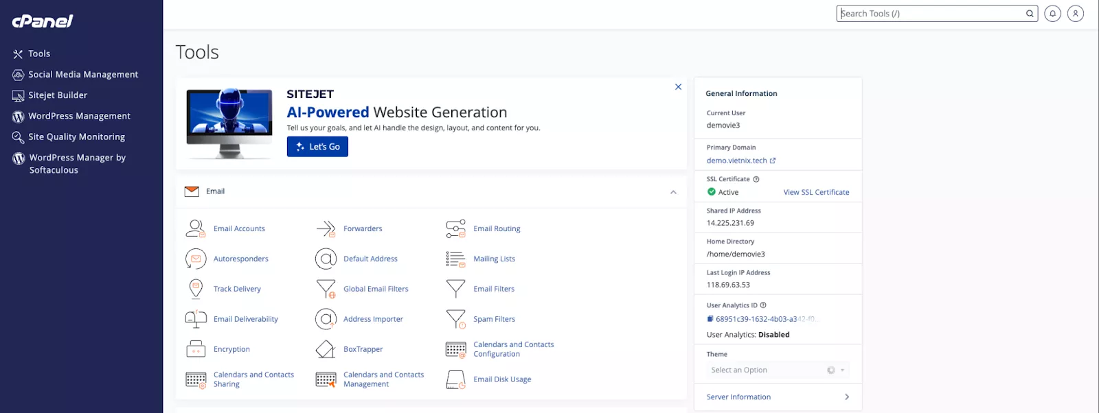 Đăng nhập cPanel 