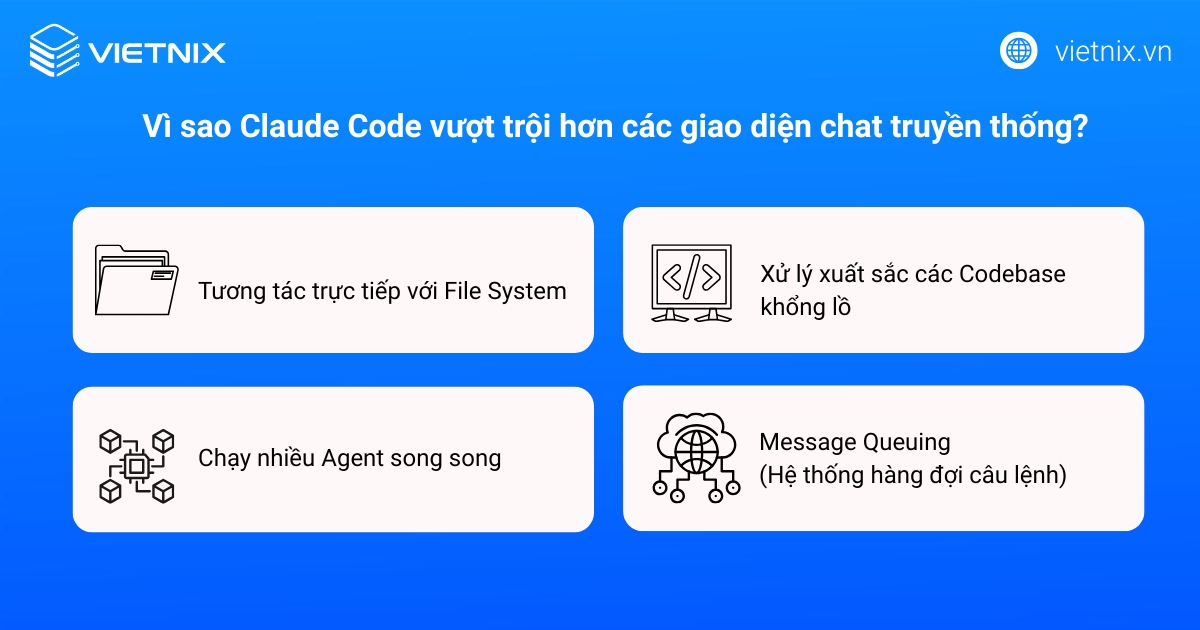 Claude Code là gì? Tại sao nên sử dụng và điểm khác biệt với GitHub Copilot 20 Claude Code vượt trội hơn các giao diện chat truyền thống