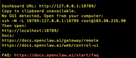Moltbot là gì? Hướng dẫn cài đặt Moltbot trên máy tính cá nhân và VPS Ubuntu từ A-Z 26 Sau khi hoàn tất onboarding, Moltbot sẽ chạy nền trên máy và có thể truy cập qua http://127.0.0.1:18789/