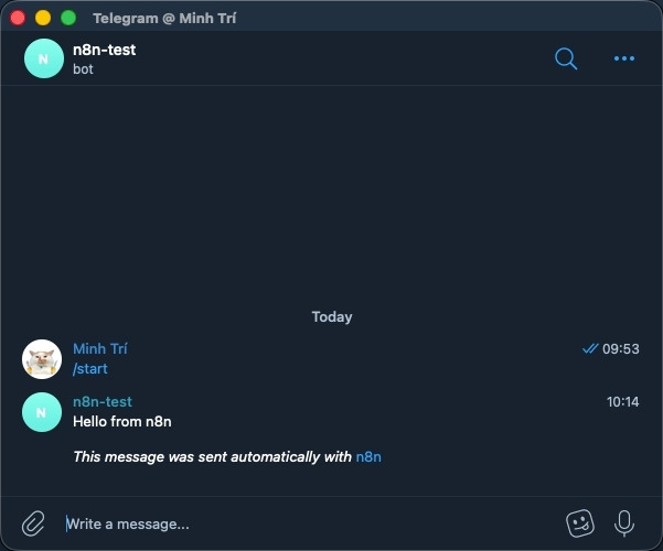 Bạn cần kiểm tra bot sau khi đã thiết lập