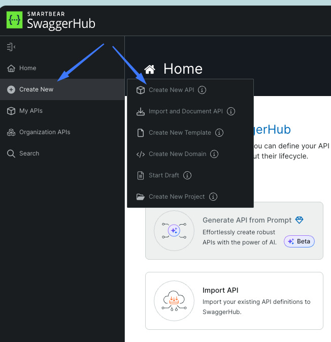 Tạo API mới trên SwaggerHub