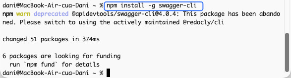 Cài đặt Swagger CLI