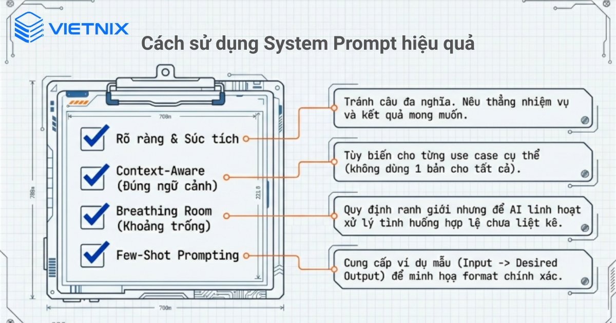 System Prompt là gì? Ưu nhược điểm và cách sử dụng hiệu quả 38 Thiết kế System Prompt cần đúng ngữ cảnh và liên tục tinh chỉnh dựa trên phản hồi thực tế