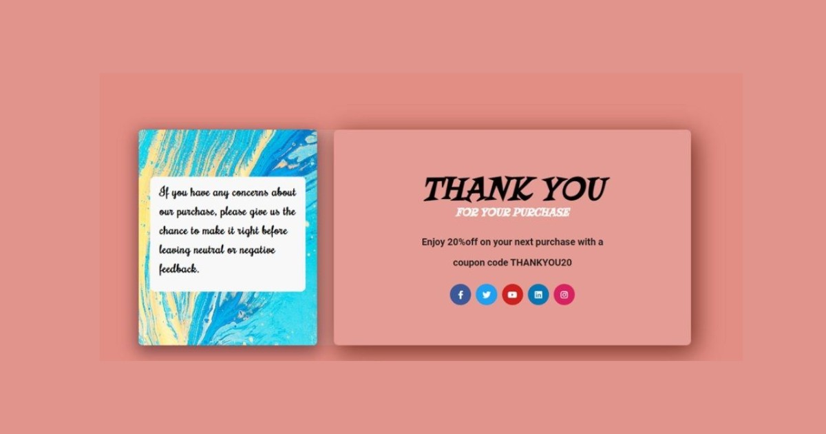 Mẫu thank you page tặng ưu đãi/giảm giá