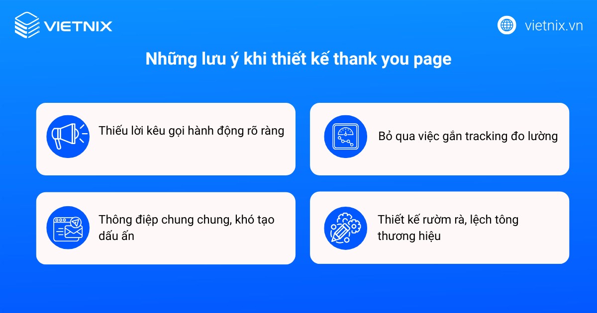 Những lưu ý khi thiết kế thank you page