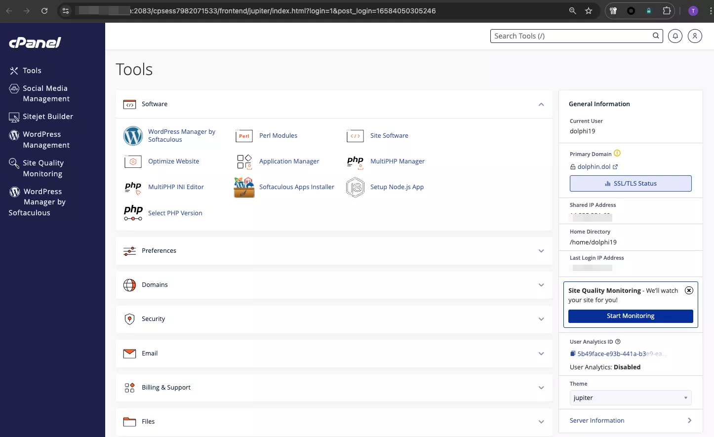Đăng nhập cPanel