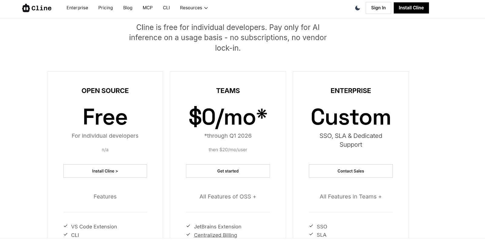 Chi phí sử dụng Cline