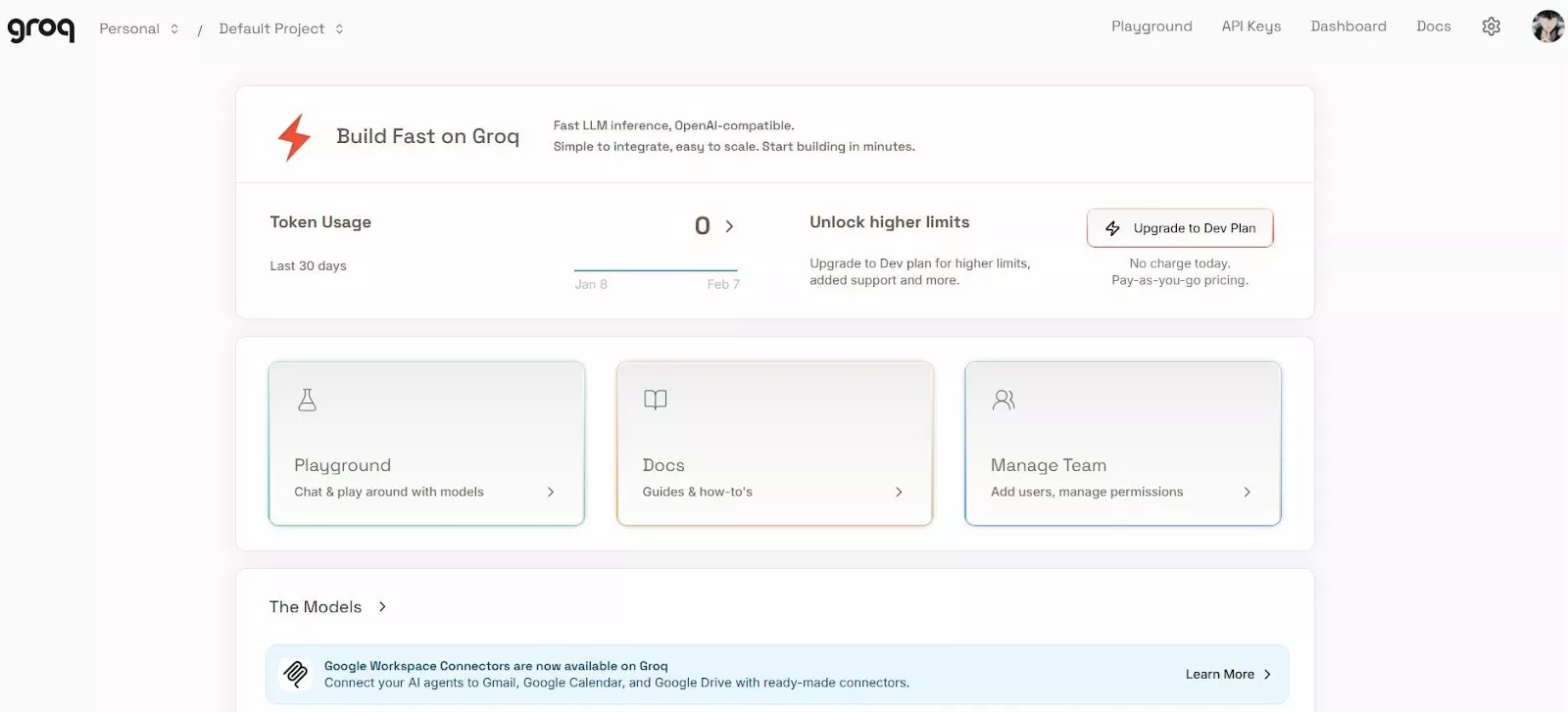 Giao diện trang web nhà cung cấp Groq 