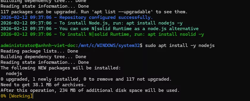 Hướng dẫn các bước kết nối Kimi K -2.5 với OpenClaw chi tiết nhất 24 Tải và cài đặt Node.js