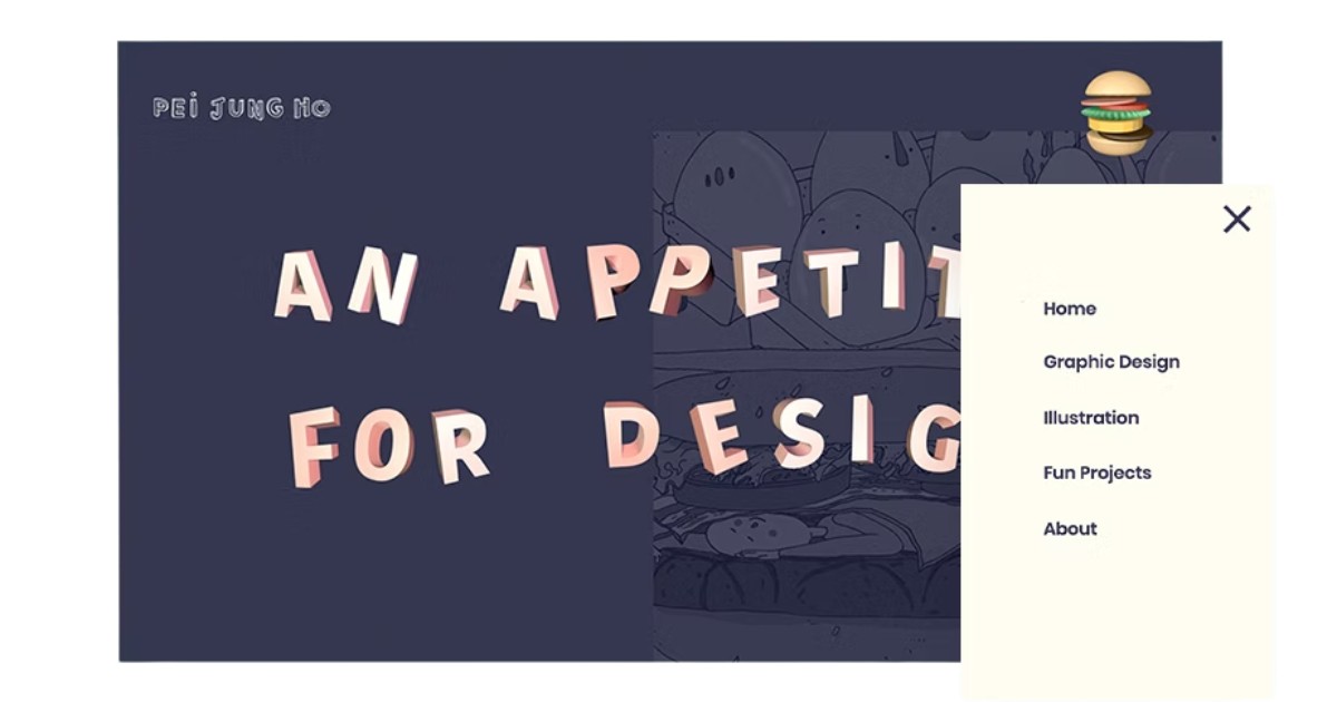 Nút menu hamburger là gì? Các ví dụ thực tế về menu hamburger 49 Website Pei Jung Creative