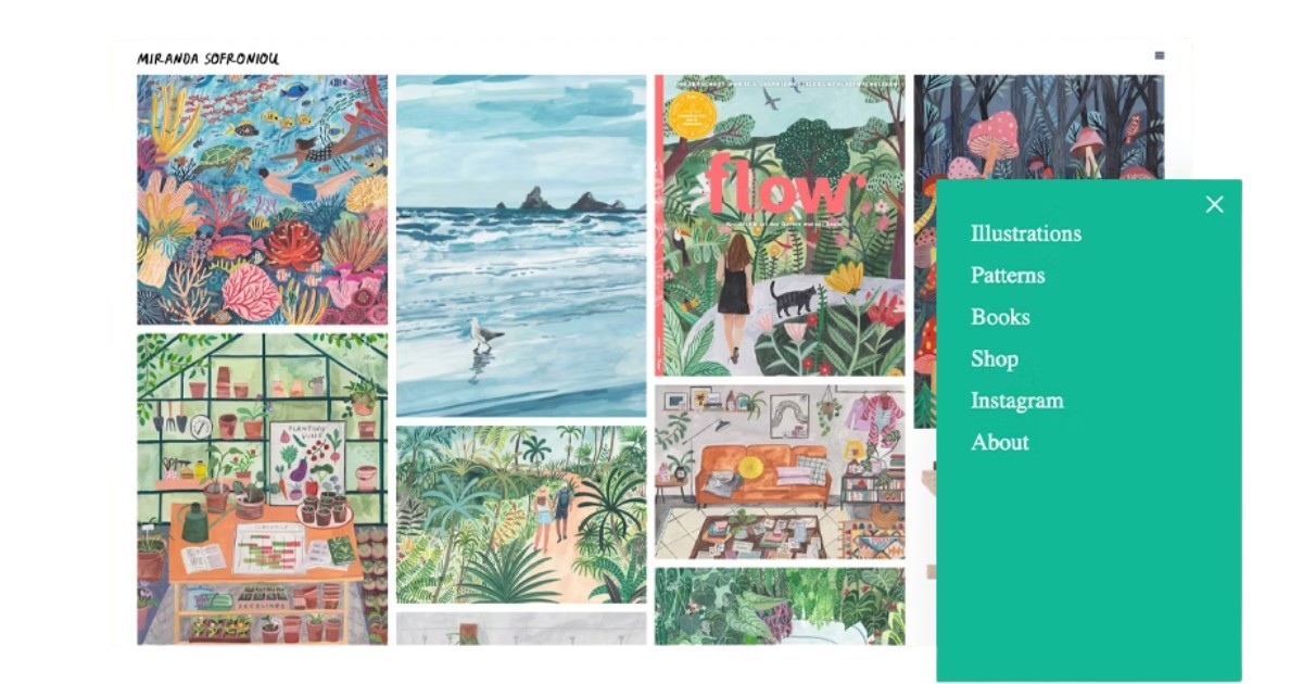 Nút menu hamburger là gì? Các ví dụ thực tế về menu hamburger 53 Website Miranda Sofroniou