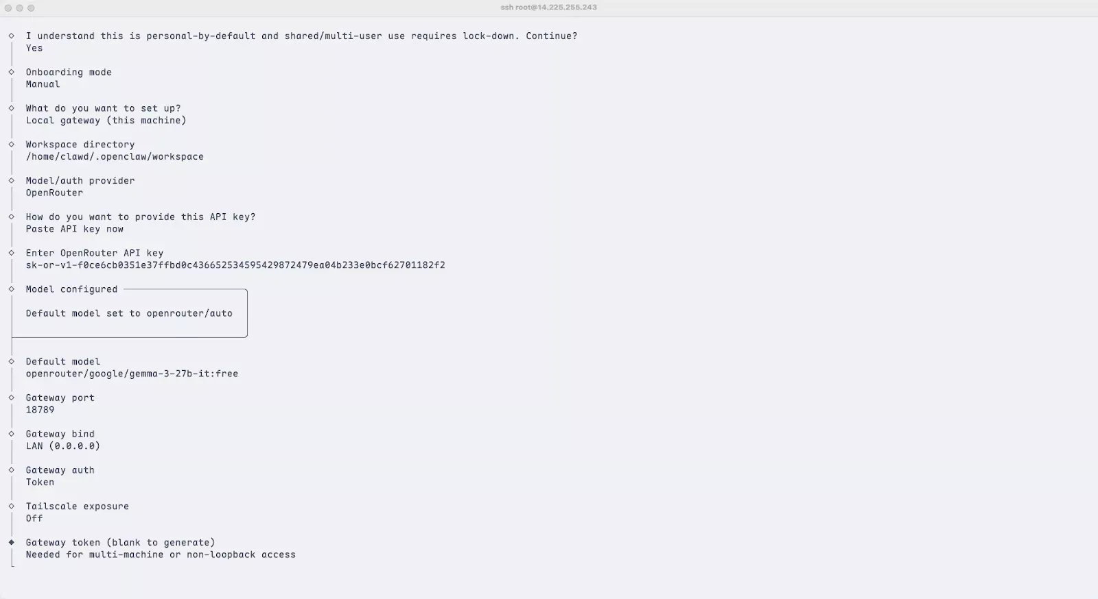 Giao diện cấu hình thiết lập cơ bản