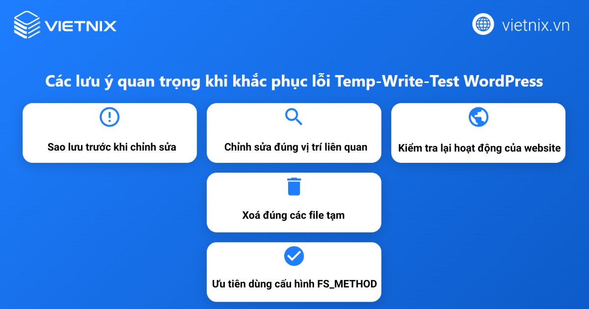 5 cách khắc phục lỗi temp-write-test trong WordPress nhanh chóng và hiệu quả 19 Một số lưu ý khi xử lý lỗi temp-write-test